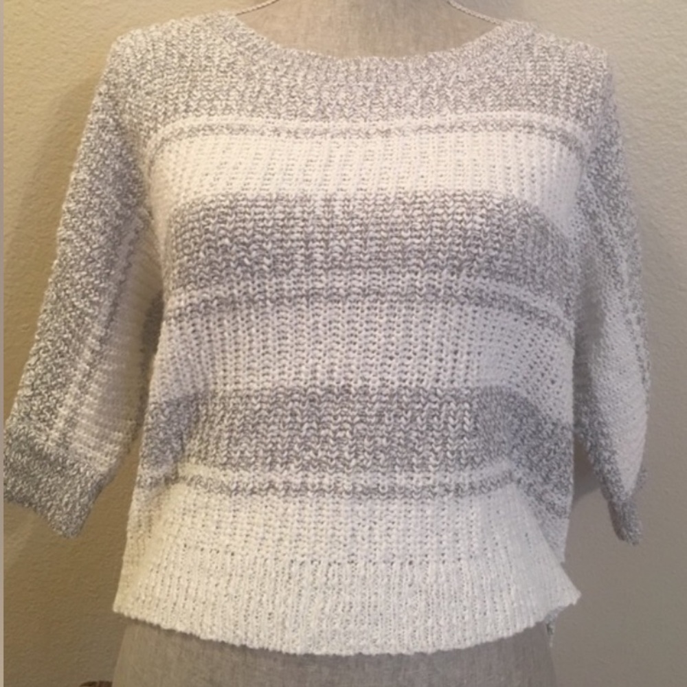 Striped Cropped Knit Sweater